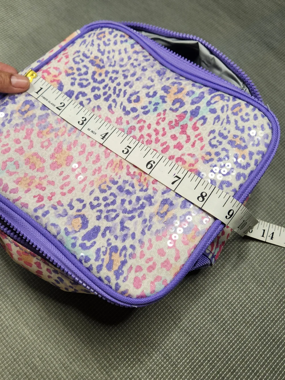 Sequin Leopard Print Kids Lunch Bag - Purple & Pink